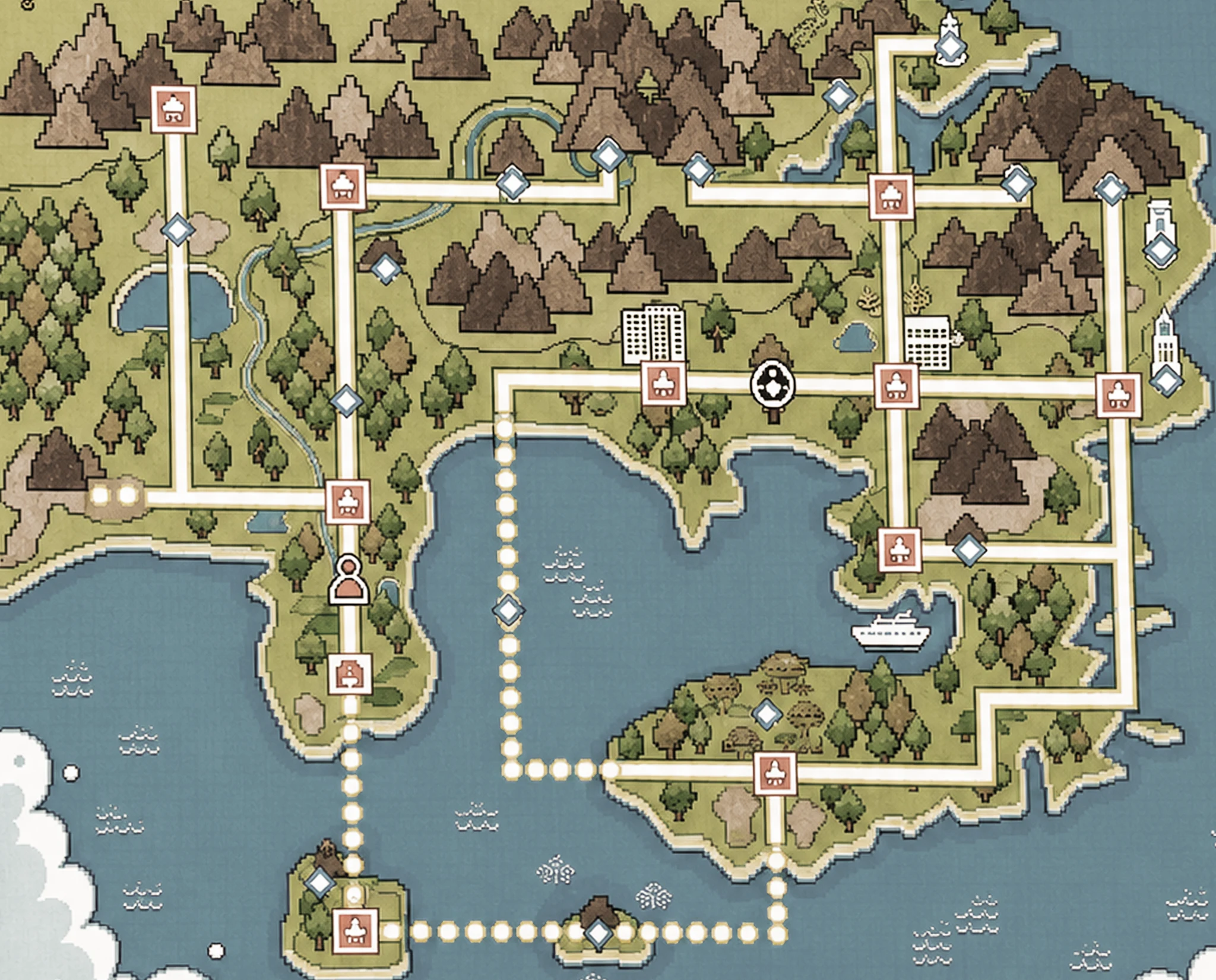 A pocket-journal map of the Kanto region with hand-drawn route annotations.
