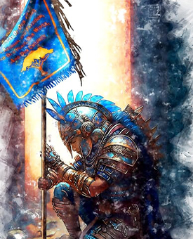 Captain Moroni and the Title of Liberty — digital watercolor by Ben Wilson